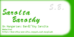 sarolta barothy business card